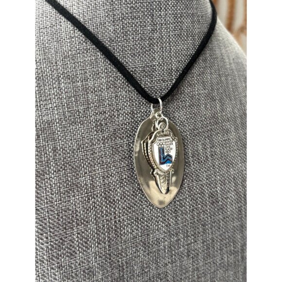 Vintage Souvenir Spoon Pendant Necklace: 1980 Olympic Games Lake Placid - Picture 6 of 8